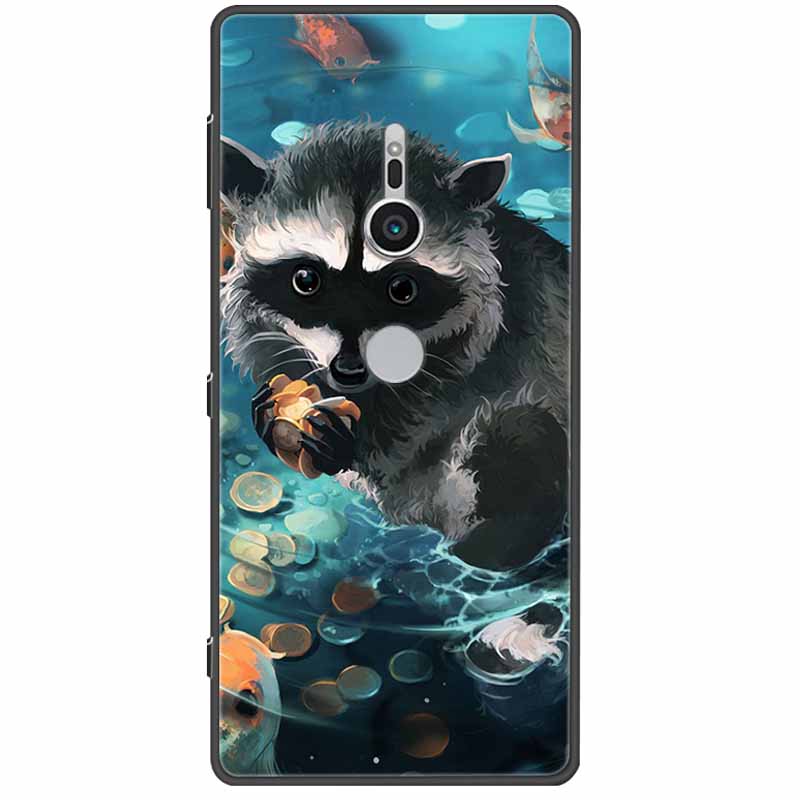 Cute Paint Cover For Sony Xperia XZ3 XZ2  XZ1 XA2 XA1 Ultra Plus Compact Premium Case Black Silicone TPU Coque Shockproof Capa