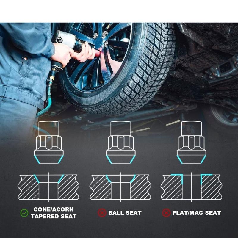 Car High Security Alloy Wheel Lock Lug Nuts Anti Theft Protection Easy Installation 08W42SNA101 08181SF0A2AH 08W42SNA100