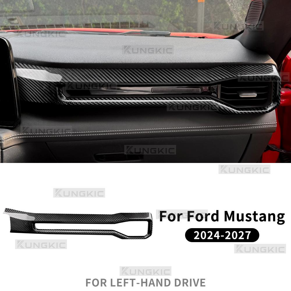 Carbon Fiber Air Vent Cover for Ford Mustang 2024-2027 Dashboard Trim Accessories Passenger Side чёрный