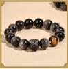Obsidian Lion Dance Single-Loop Bracelet: Trendy Unisex Bestseller