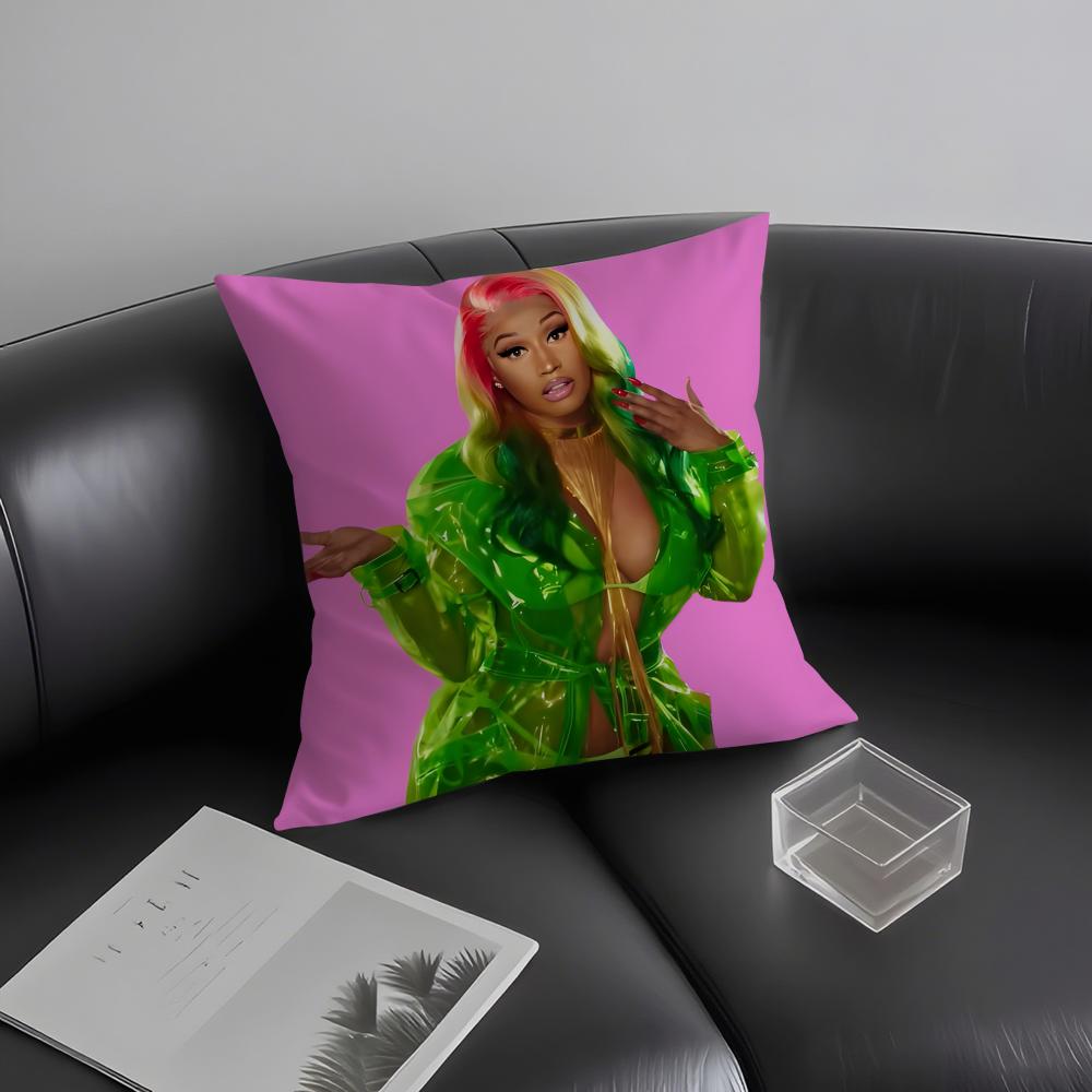 N-Nicki Minajj Singer Cushion Cover Pillowcase Ultra Soft Skin Friendly Fabric Cloud Like Comfort & Concealed Zipper