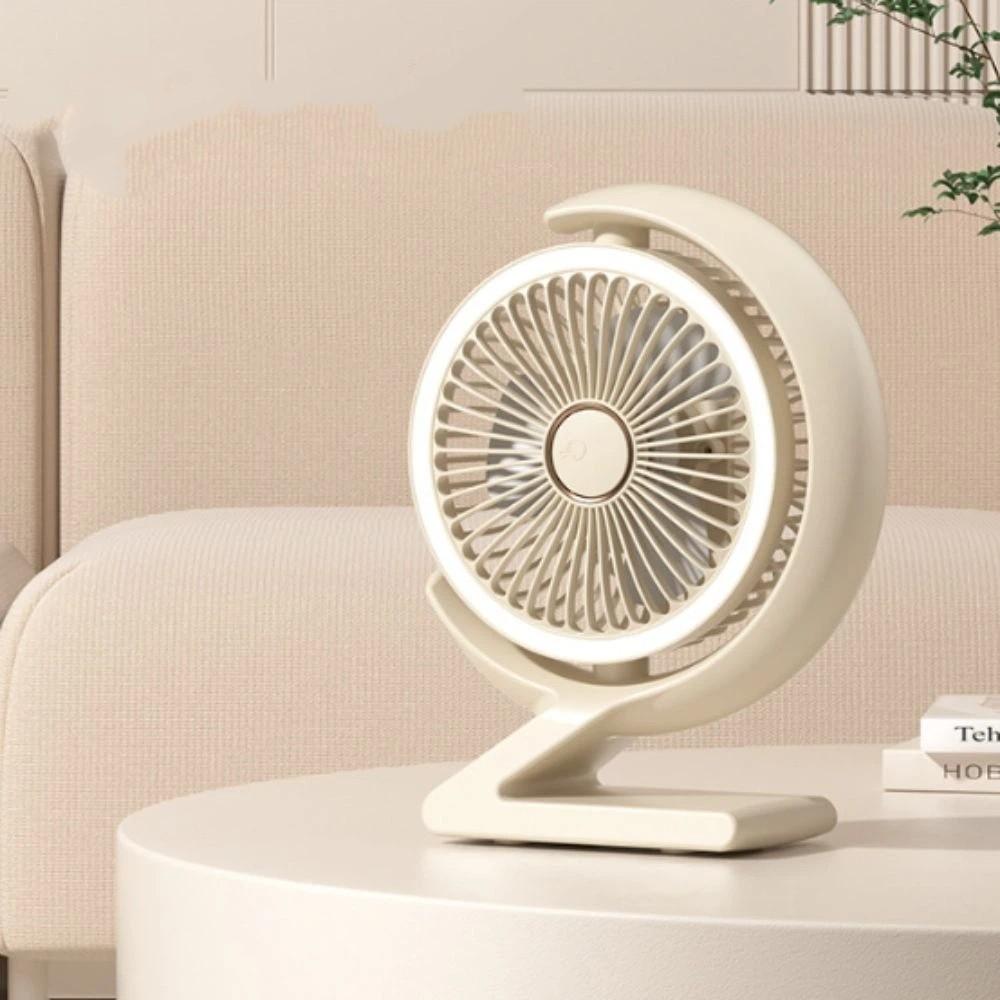 Crescent Shape Personal Air Circulator LED Light Table Cooling Fan Portable Fan  Home Office