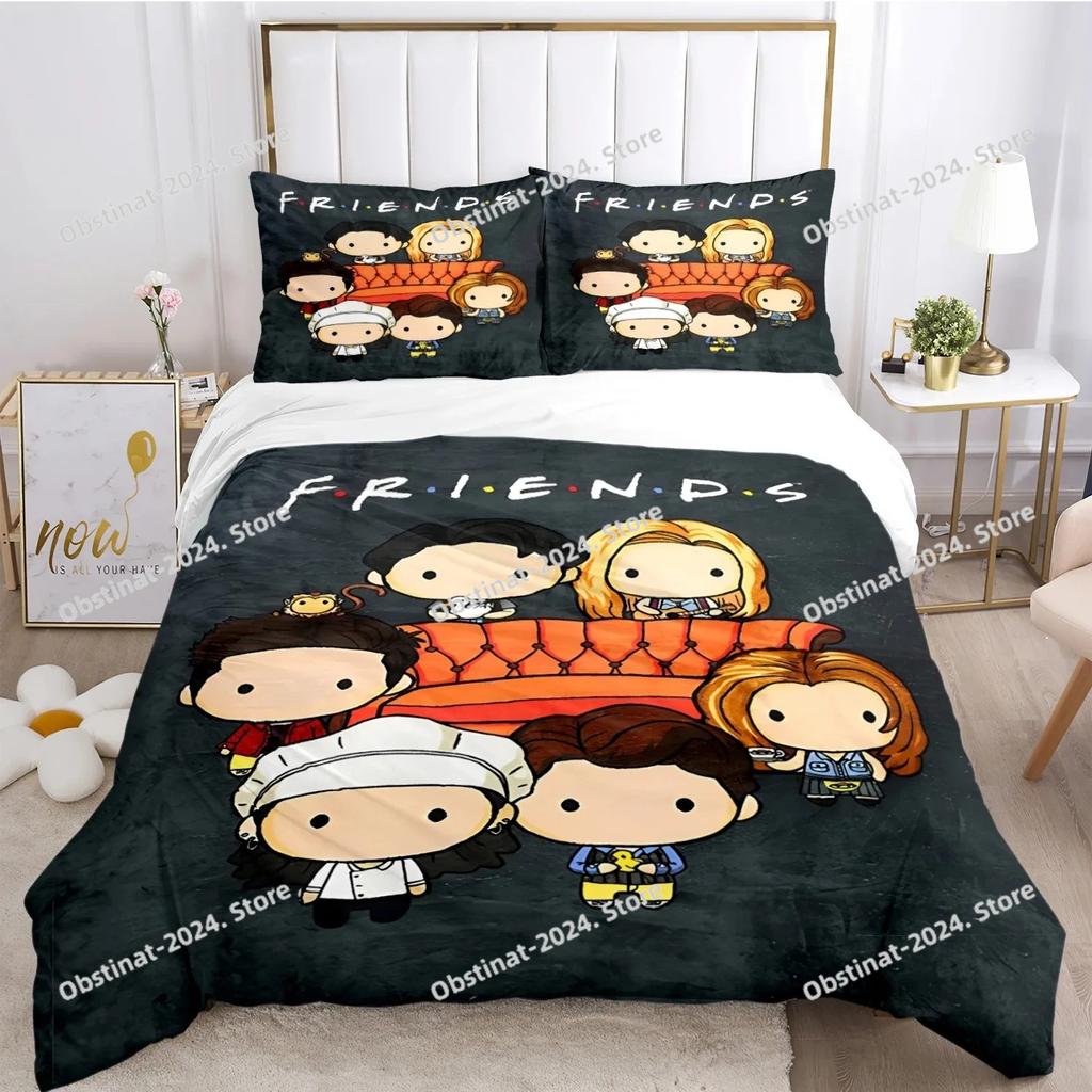 Friends Funny anime All Season Duvet Cover Comforter Bedding set Ultra Soft Quilt Cover and Pillowcases SingleDoubleQueenKing
