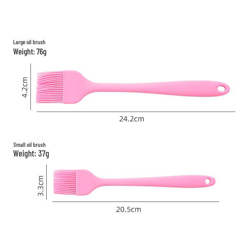 "Silicone Oil BBQ Brush Set: Large & Small Integrated Brushes"