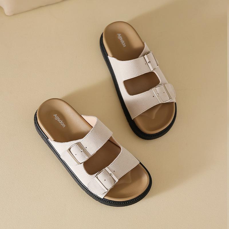 Augustus Denboken Slippers Women's Summer 2025 New Wear Platform Flat Sandals Beach Fashion Sandals