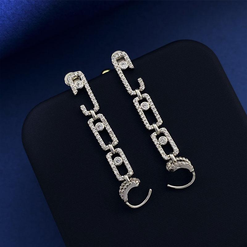 

Серьги-гвоздики Smart Drill Full Drill, клипсы для ушей, интегрированные легкие, роскошные, модные, женские, дизайнерские, Sense серебряный