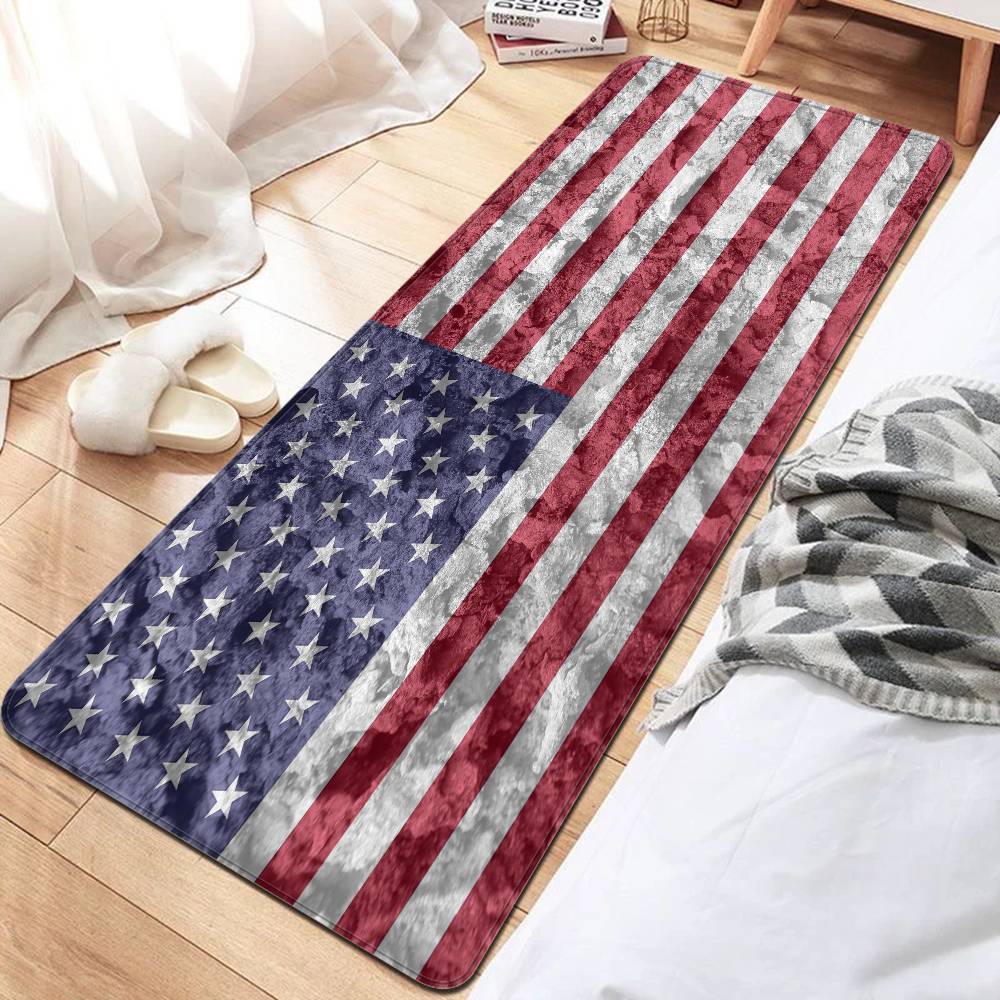 Popular Symbol American Flag Floor Mat Cheaper Anti-slip Modern Living Room Balcony Printed Bedside Mats