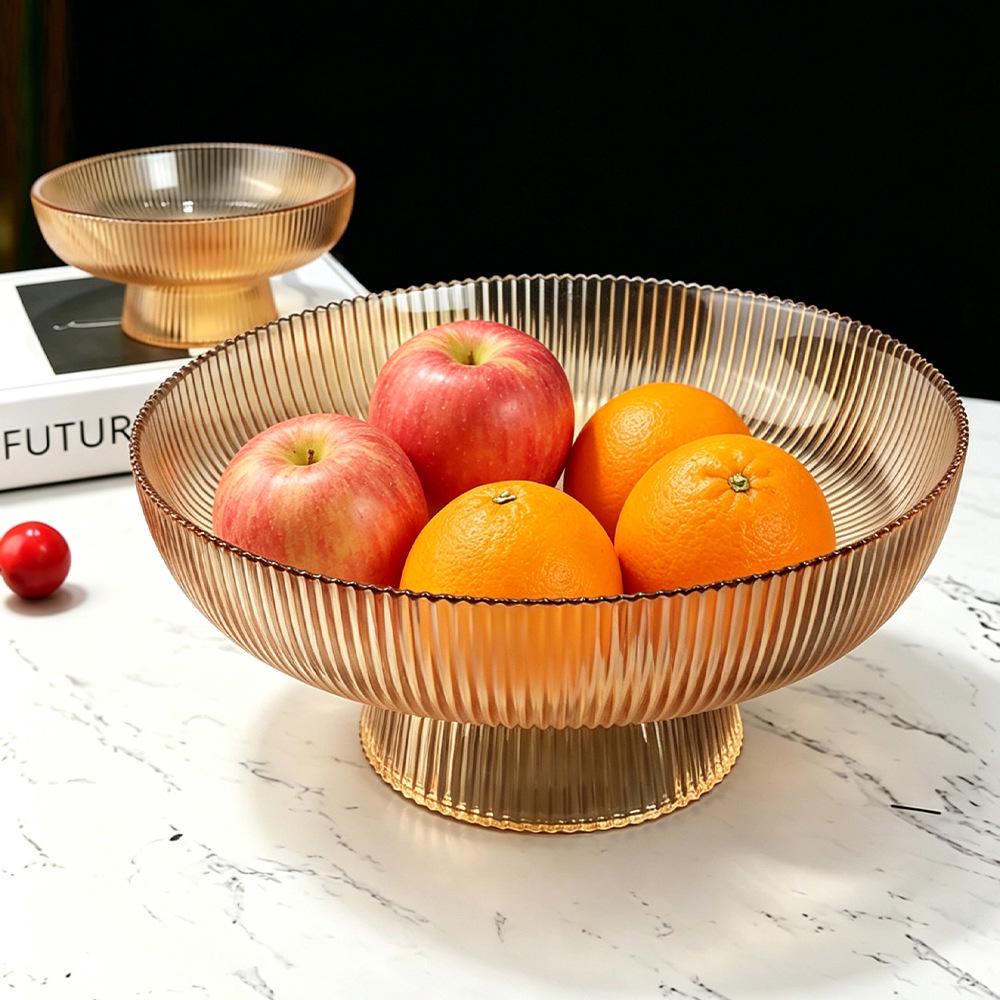 Elegante hohe Glas-Obstschale für Zuhause und Büro - Leichter Luxus-Stil