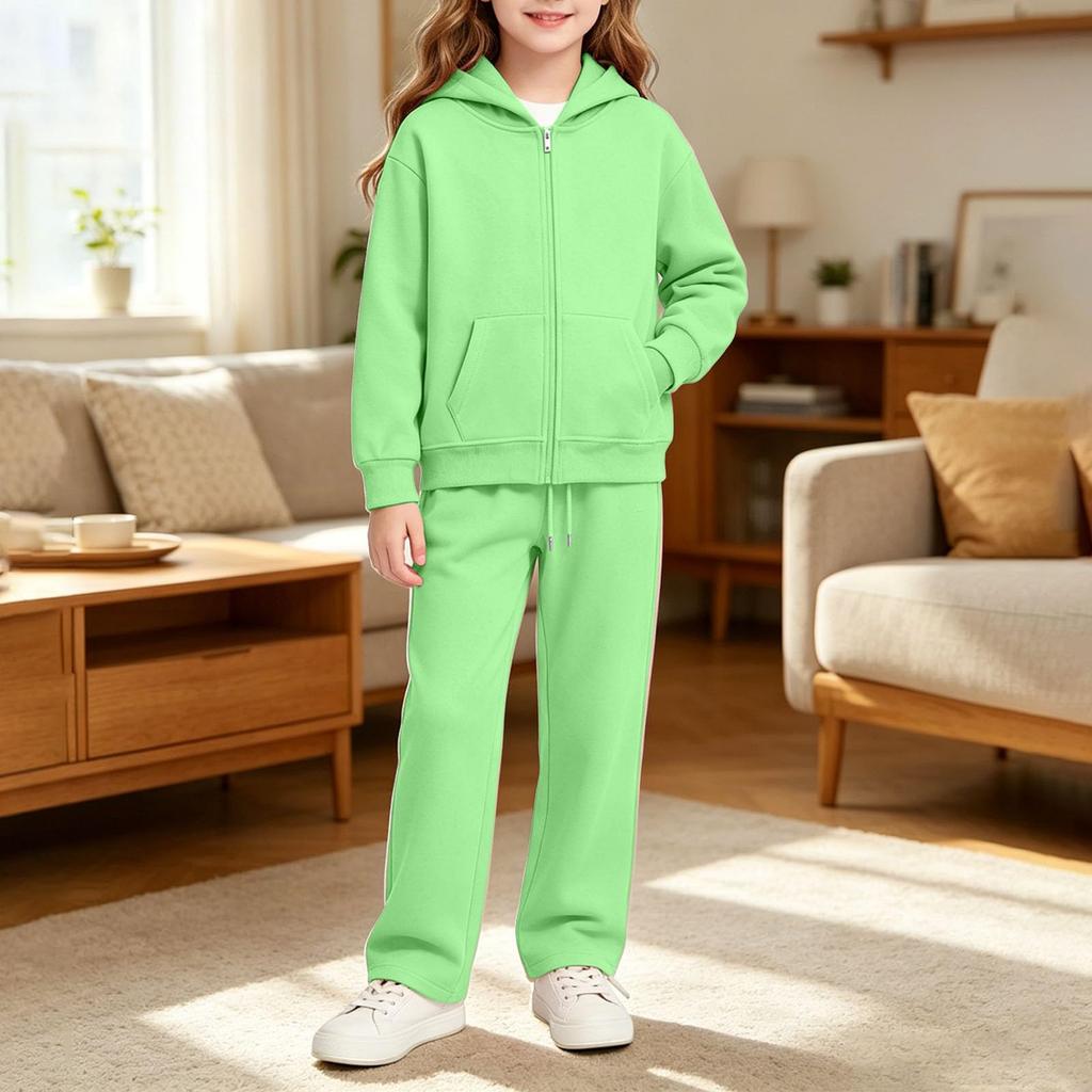 Youth Boys Girls Hooded Sweatshirt and Pants Set - Kids Sports Track Suit for Wear