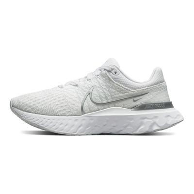 React Infinity Run Flyknit 3 White Metallic Silver Women Sneakers Pure-Platinum DD3024-101