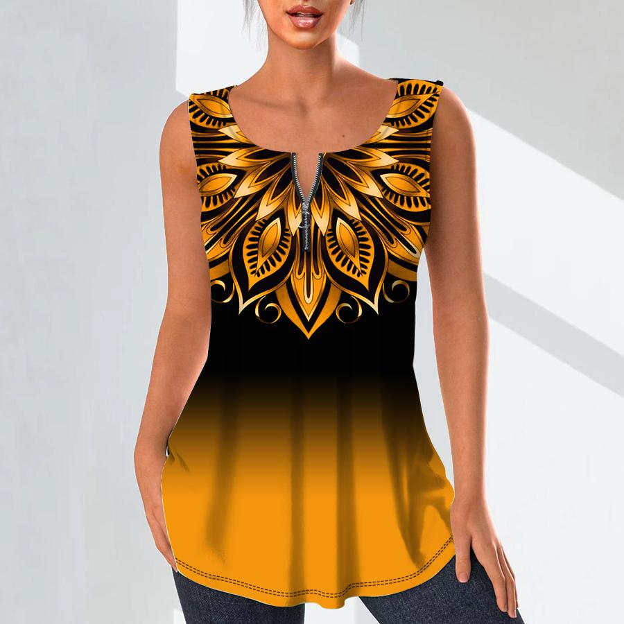 

Женские модные рубашки с v-образным вырезом, повседневные топы, футболка, женский жилет с 3D рисунком листьев, блузка без рукавов больших размеров, топы на бретелях M оранжевый