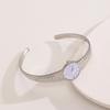 Retro Luxury Fashion Creativity Drip Oil Watch Shaped Strap Texture Design Stainless Steel Opening Bracelet For Women