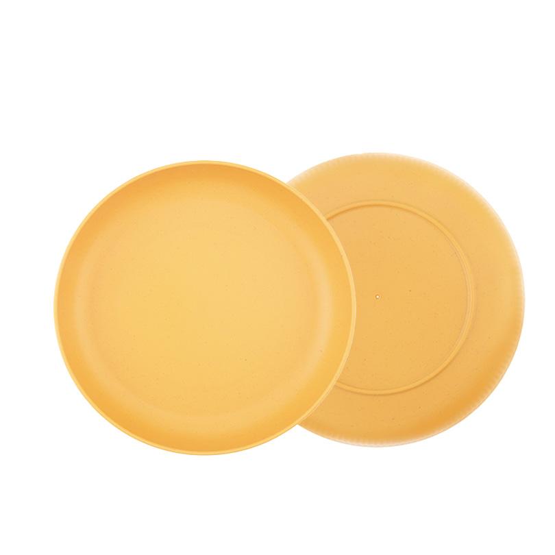 4pcs 8.9 Inch Unbreakable Lightweight Plates Wheat Straw Fiber FoodGrade Mixed Color Deep Plates Microwave and Dishwasher Plates