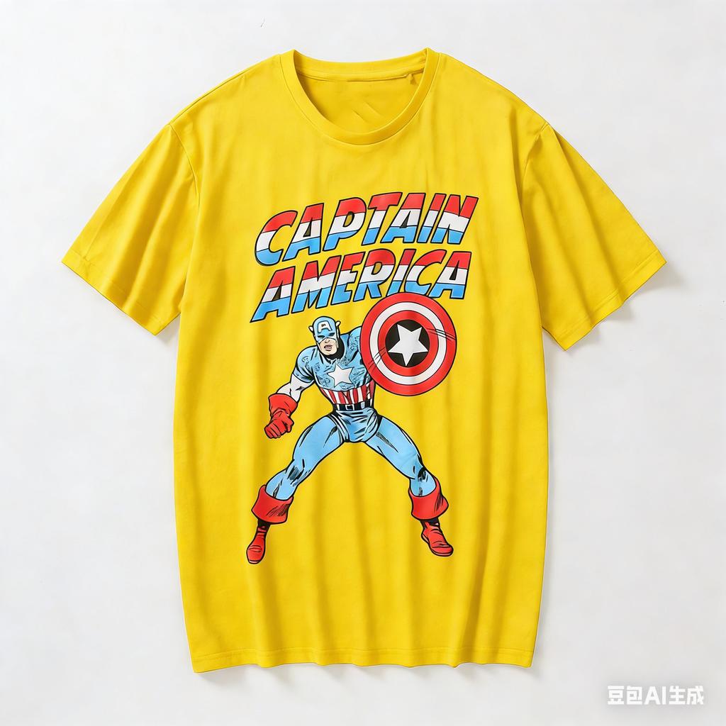 Adult and Childrens Parentchild Captain America Classic Comic Pure Cotton Shortsleeve Outdoor Sports Casual Tshirt