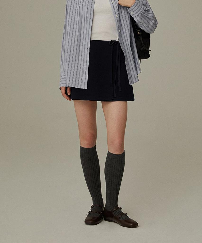 Howaseu Wrap Mini Skirt (Dark Navy)