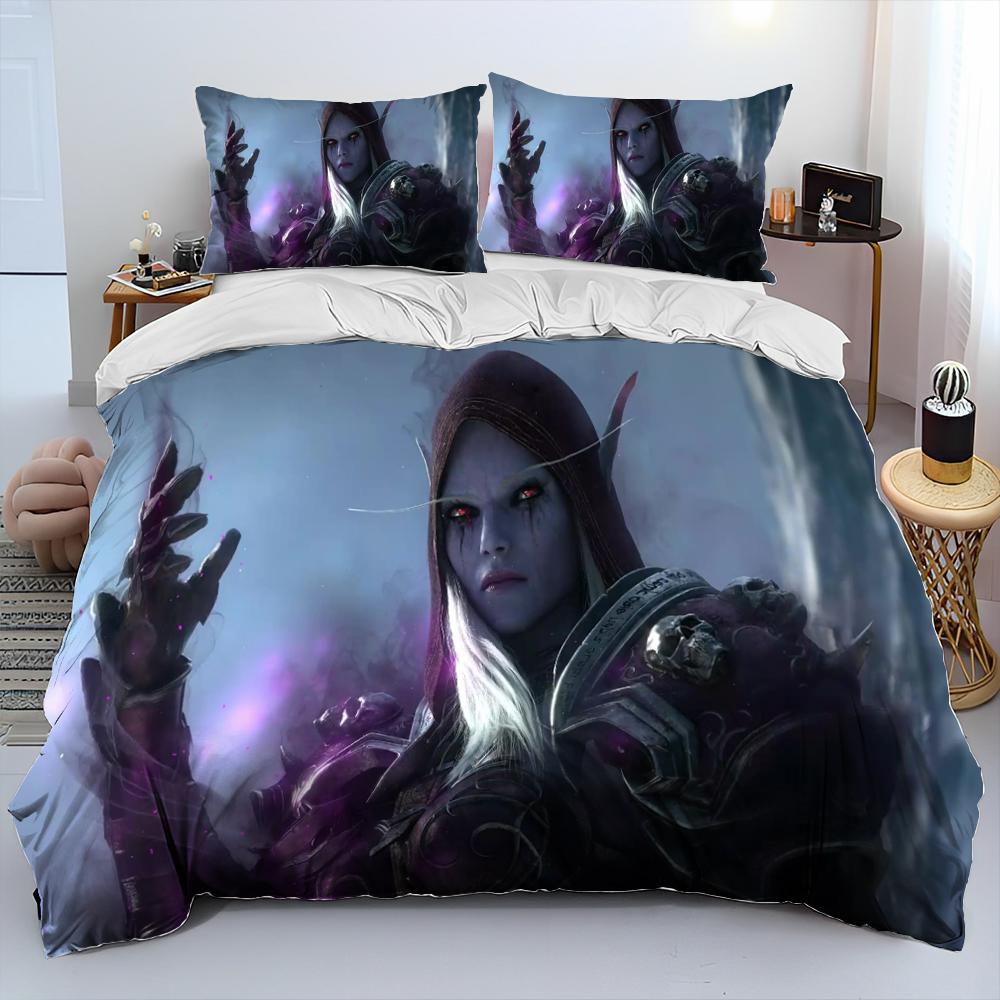 World of Warcraft,WOW ,Game Gamer Comforter Bedding Set,Duvet Cover Bed Set Quilt Cover Pillowcase,king Queen Size Bedding Set