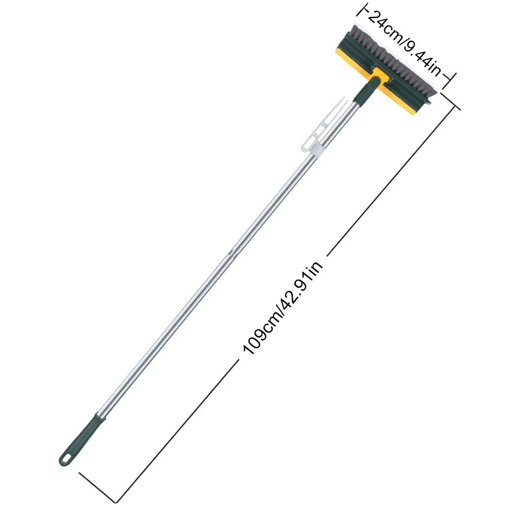 UNTIOR Cleaning Brush Long Handle 180°Rotating with Squeegee Mop for Household Wall Corner Patio Bathroom Tub Tile Floor Cleaner