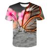 Cross-border New Boys And Girls With The Same Parent-child T-shirt, Beautiful Butterfly 3D Printing Cool Loose Men's And Women's Short Sleeves