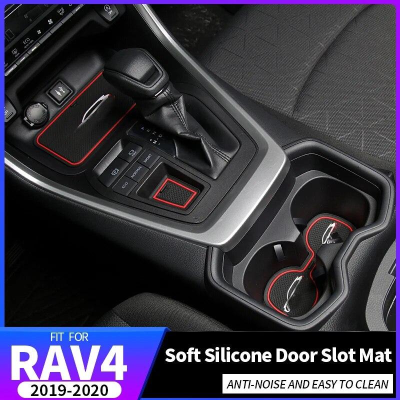 Türschlitzmatte Anti-Rutsch-Autotür-Gummi-Schalenkissen Red Gate Slot Pad für Toyota RAV4