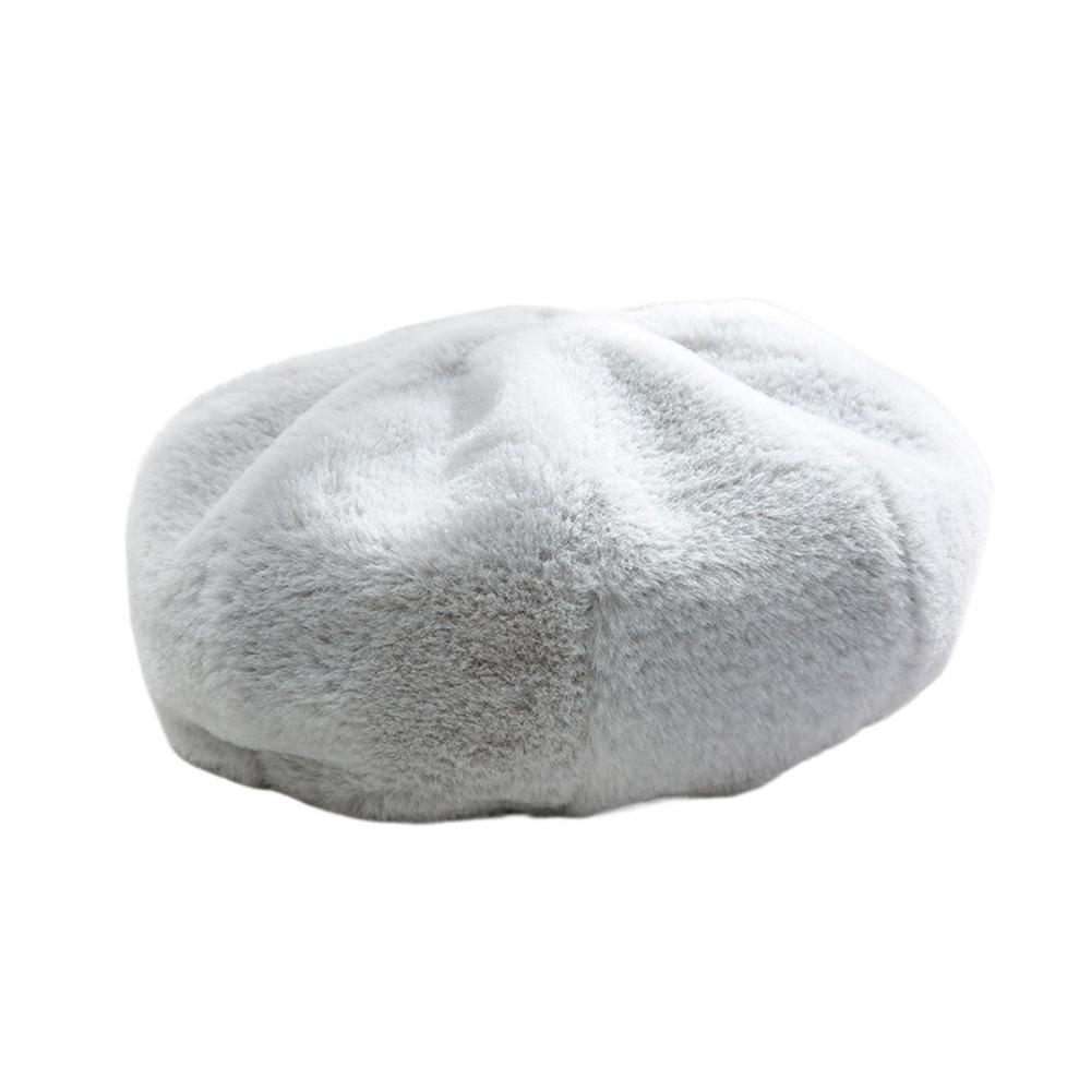 Keep Warm Women Berets Plush Octagonal Hat Elegant Painter Caps  Winter