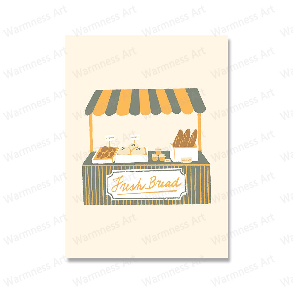 Abstract Flower Botanical Coffee Ice Cream Stand Canvas Painting Posters Nordic Wall Art Prints Living Room Home Decor Pictures