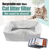 10pcs Reusable Cat Feces Filter Hands Free Pet Cat Excrement Liners with Filter Net Pet Hygienic Litter Box Liners Pet Cleaning