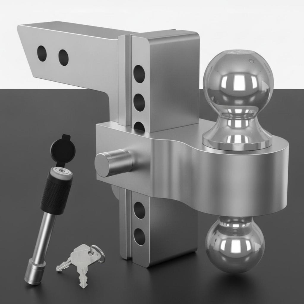 Adjustable Trailer Hitch with Dual Ball Versatile doubleBall Mount Hardware