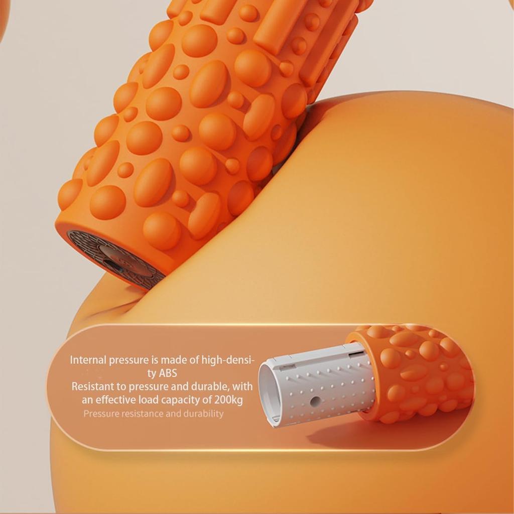LYMCY Electric Foam Vibration Stretch Roller with 3D Massage Beads Patent Myofascial Release USB High Durability ABS Suitable for Roller, [Design