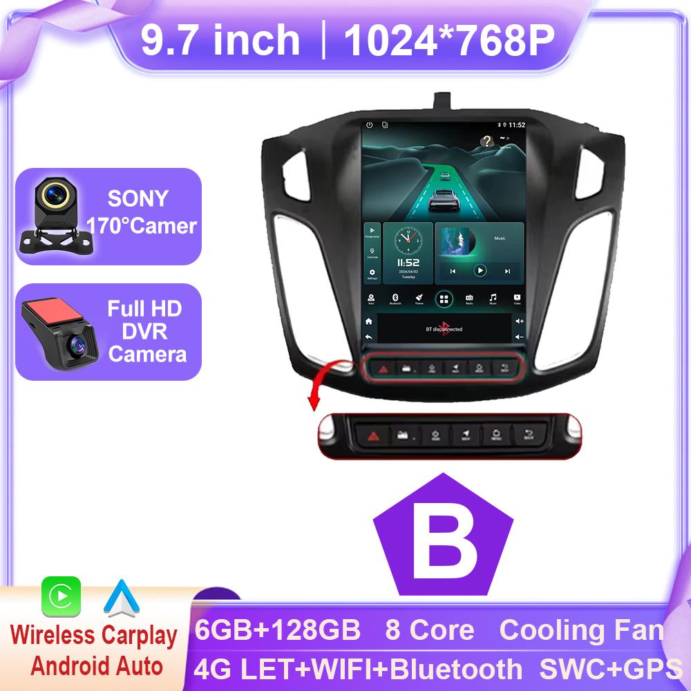 Android 15 Car Radio For Ford Focus MK3 2011 - 2019 Multimedia Video Player Navigation GPS Stereo Auto Carplay 2din New BT Dvd