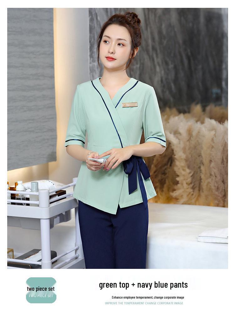 

Жіночий комплект уніформи з рукавом сім восьмих для клініки традиційної китайської медицини, оздоровчого центру, рецепції СПА та косметолога M