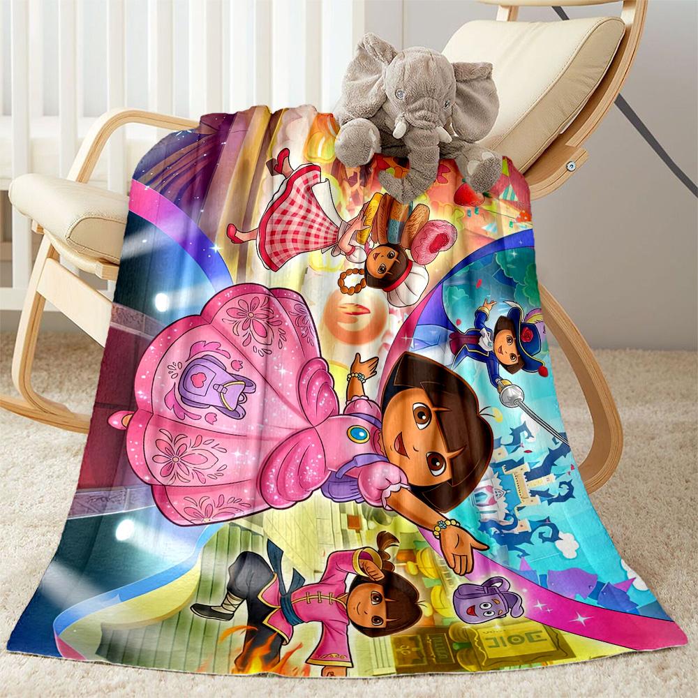 Dora Explorer Blanket Warmthful Decor Perfect for Sofa Office Bed Four Seasons Universal Digital Print Ideal Gift for Friends Family Couples Picnic