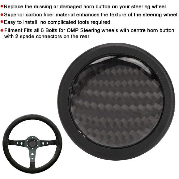 Nrg Horn Button,Steering Wheel Screw-Steering Wheel Center - Horn Button Carbon Fiber Steering Wheel Button Steering Wheel Horn Push Button for 6