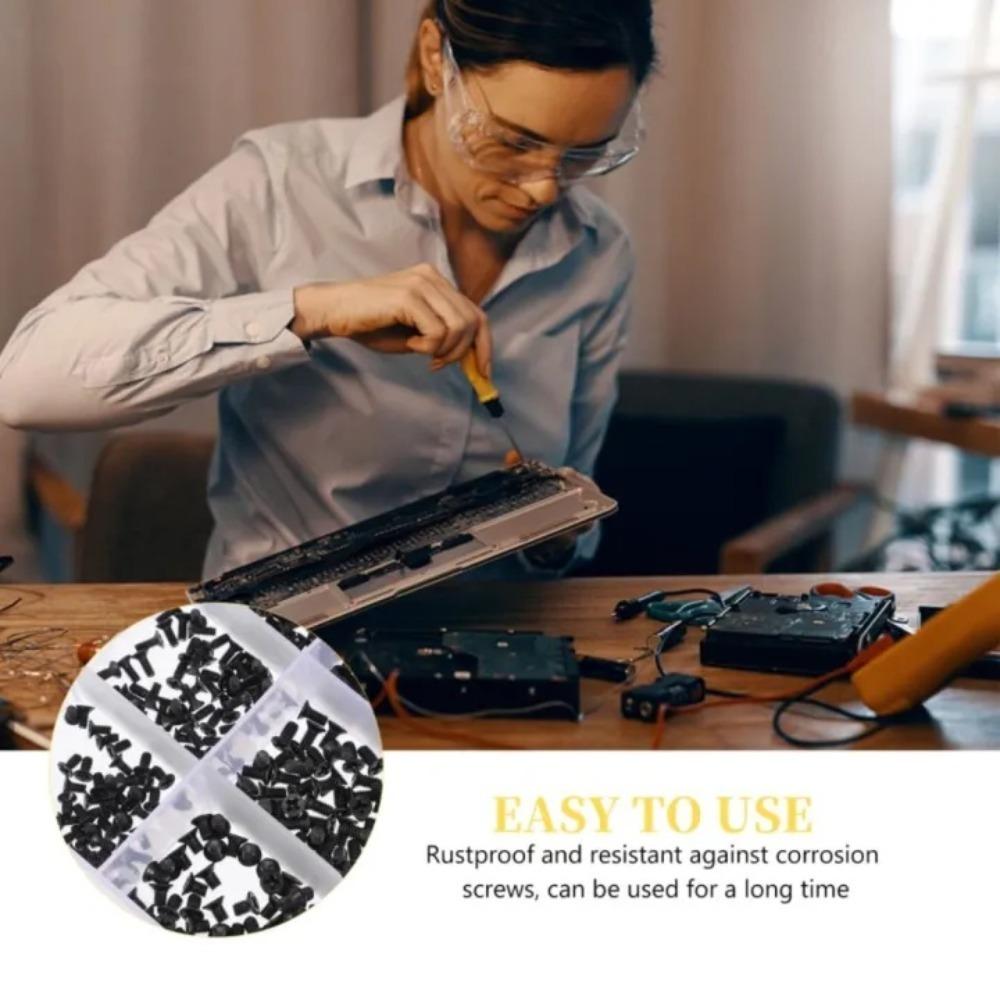 500Pcs M2 M2.5 M3 Screw Flat Head Phillips Set Universal Laptop Carbon Steel Screw Tapping Multi Size Kit Repair For Computer Set
