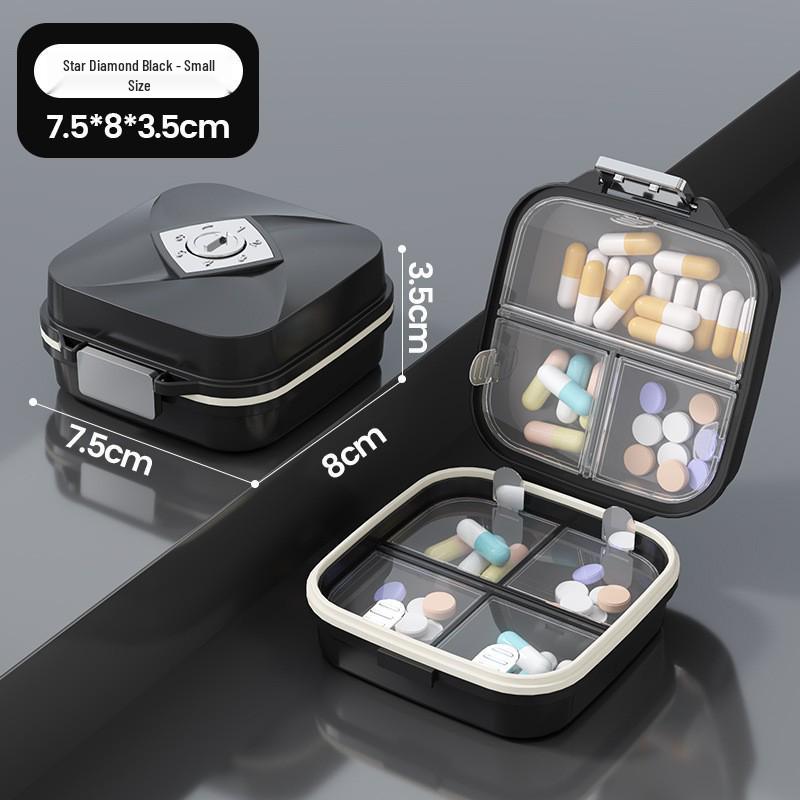 7-Day Moisture-Proof Pill Organizer: Sealed, Compartmentalized, Dustproof, with Lid for Convenient Storage