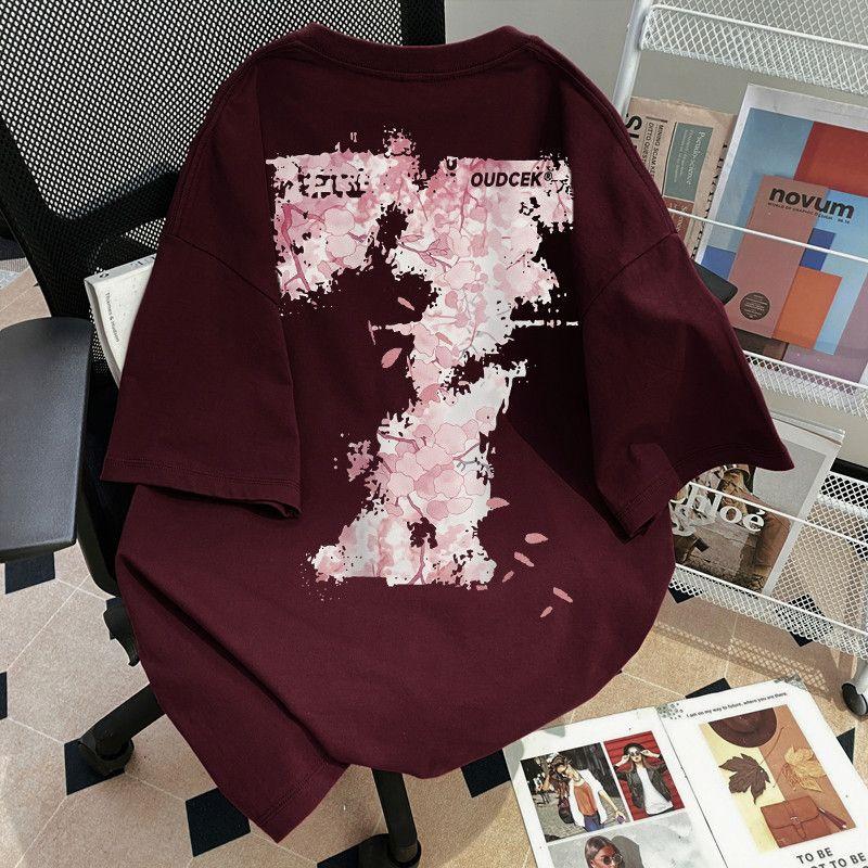 Reines Baumwoll-Kurzarm-Herren-T-Shirt Nationaler Trend Vielseitige Mode Locker Sommer Trendiges Design Druck Gleicher Stil