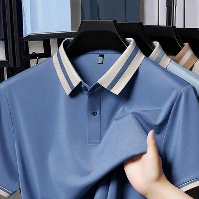 Summer Short-Sleeved Polo Shirt Men's Summer Trend Lapel Design Youth Casual Golf T-Shirt