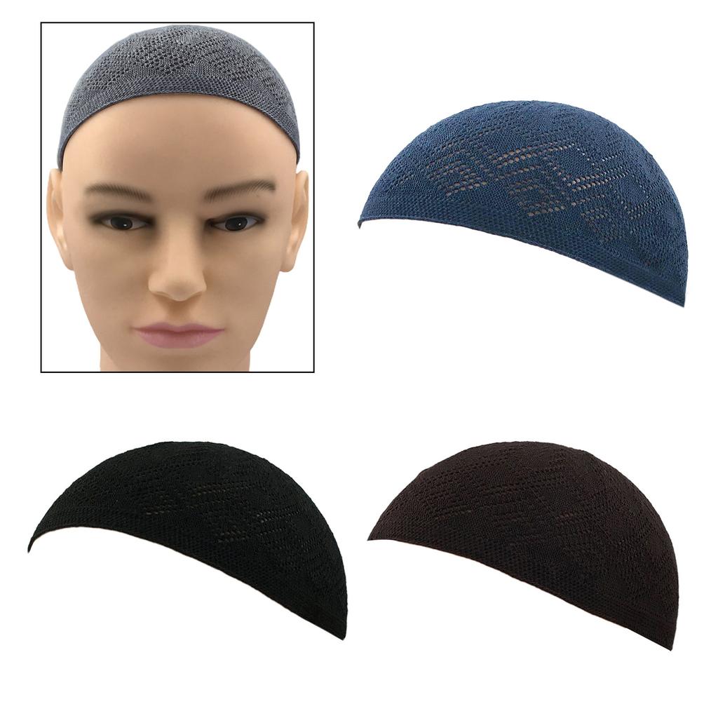 Breathable Knit Stretchy Skull Caps Kufi Hats for Men Helmet Liner Muslims Ramadans Gifts Eid Gifts Muslims Prayer Hat