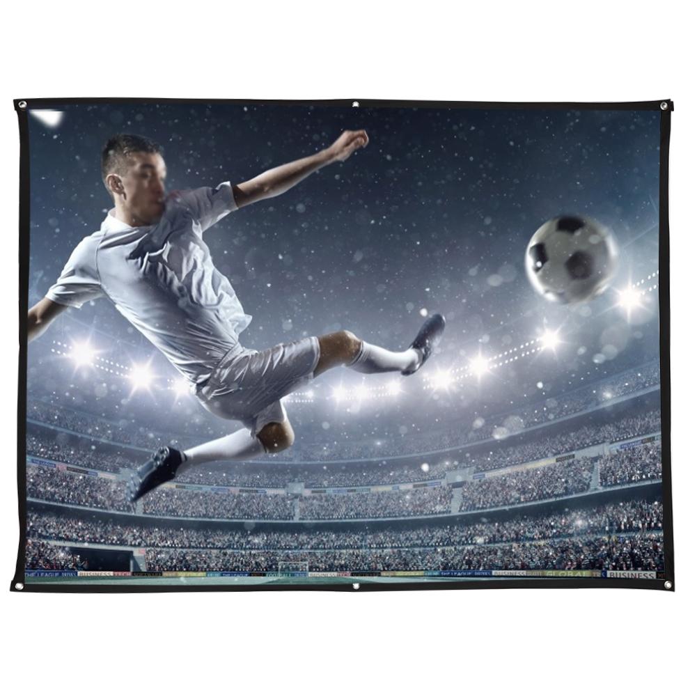 4:3 Thickened 100percent  Polyester Portable Foldable White Soft Projector Screen Curtain100 Inch