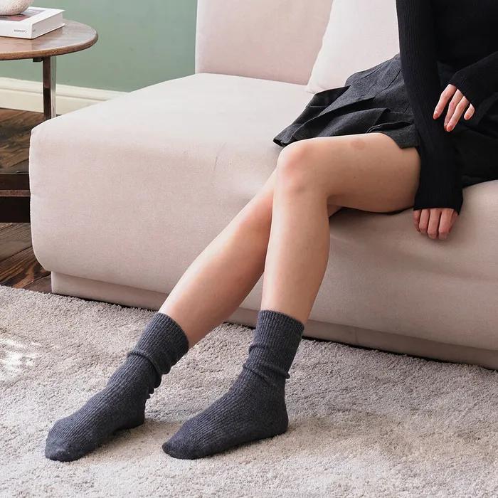 GGRN Women's Winter Socks_P-00109 96N Wool Sleeve Long Plain [5EA]