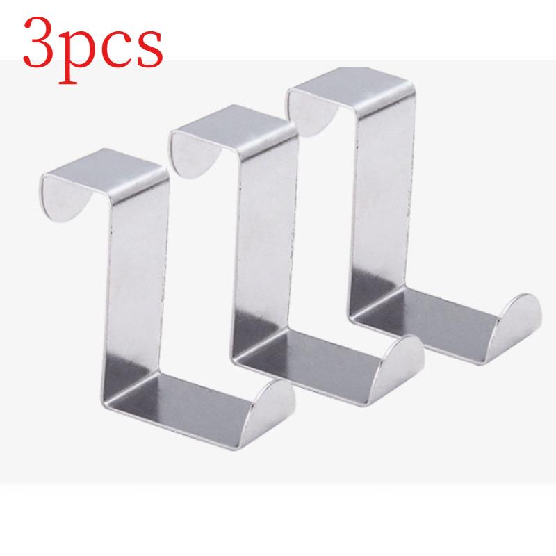 Door Hook Stainless Steel Kitchen Cabinet Clothes Bag Hanger Hook Clips Home Storage Hanger