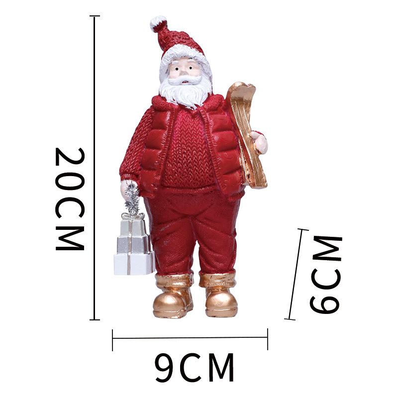 1PC Resin Santa Claus Handbag with Tree Ornament Christmas Holiday Gift Home Desktop Decoration