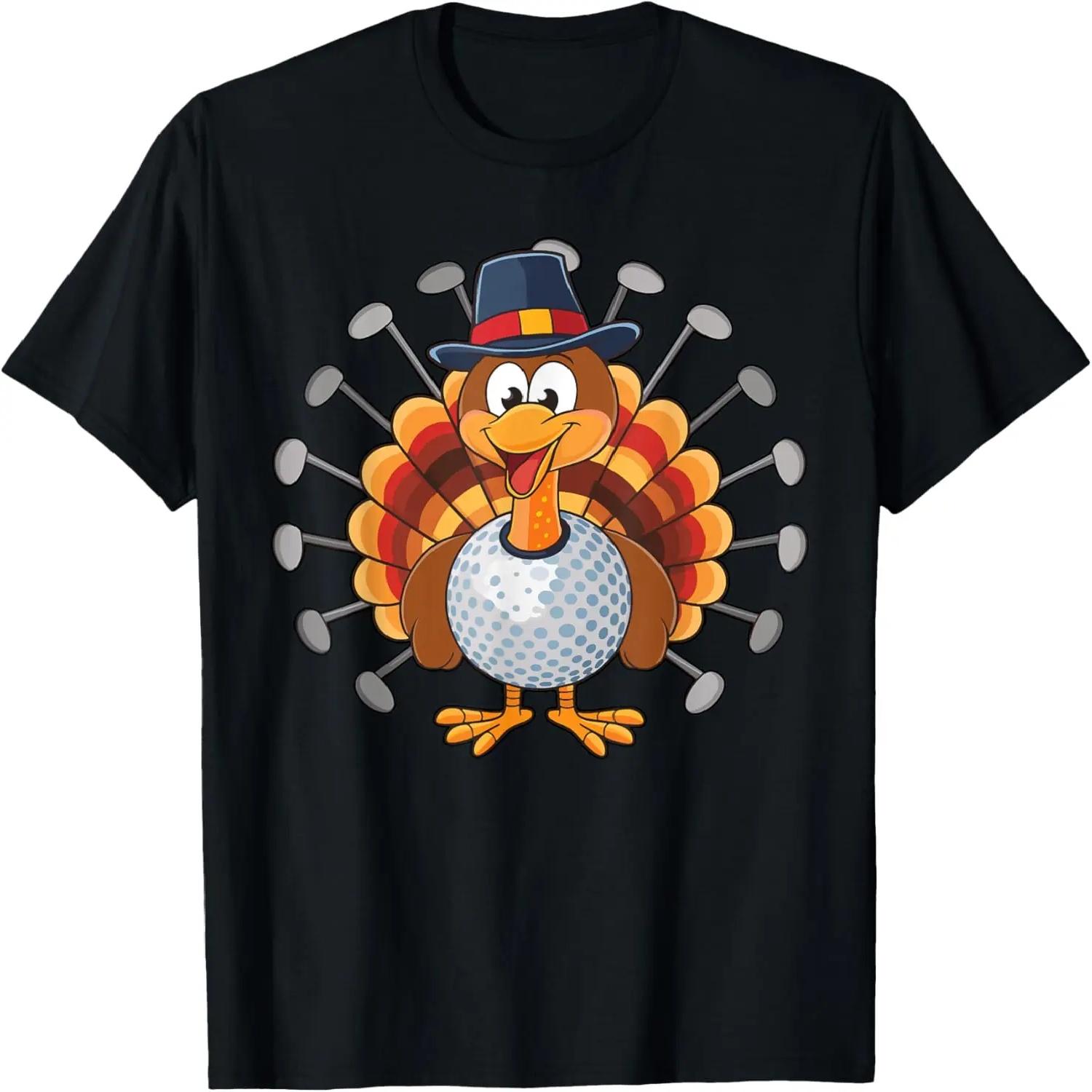 Golf Turkey Thanksgiving Funny for Golf Lover Boys Girls T-Shirt S