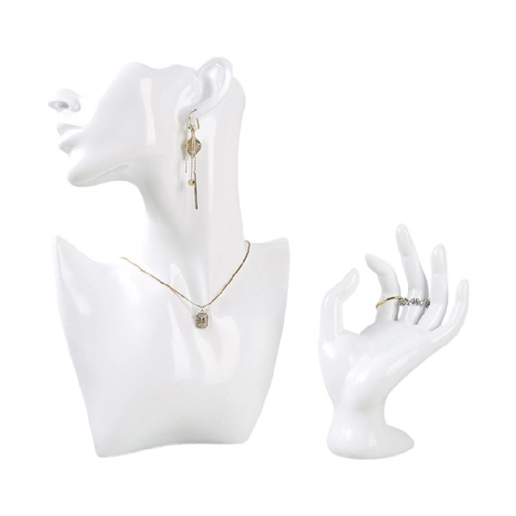 Set Of 2 Stylish Resin Jewelry Display Stands For Retail And Home Use белый