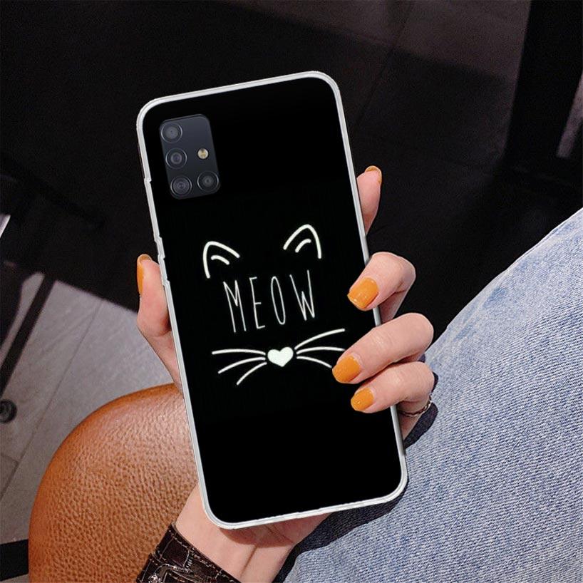 Cat Cute Kitten Cartoon Phone Case For Samsung Galaxy A52 A32 A22 A12 A51 A31 A50S A30S A20S A10S Note 20 Ultra 10 Plus S10 A72