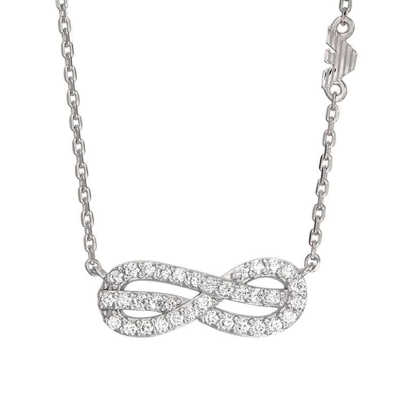 Emporio Armani Infinity Symbol Love Pendant Necklace Women necklace Silver EG3597040 Basic Packaging