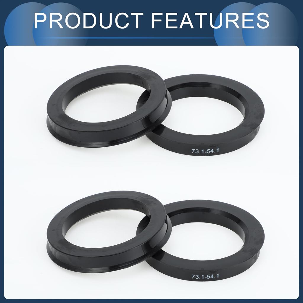 INFINAUTO Hub Centric Ring 54.1mm ID 73.1mm OD Car Wheel Hub Ring ABS Plastic Black 4pcs