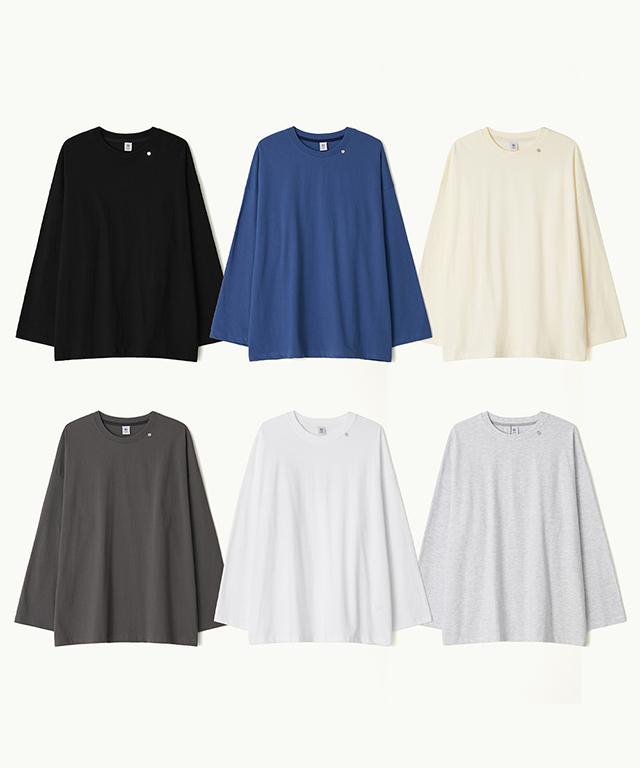 RONRON Mini Point Label Over Fit Long Sleeve (6Color)