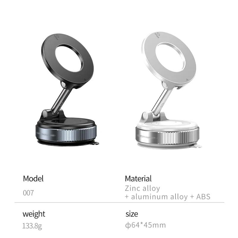 Strong Magnetic Car Phone Holder Foldable Design 360° Adjustable Vacuum Mount for Car/Desk/Bathroom/Universal Use