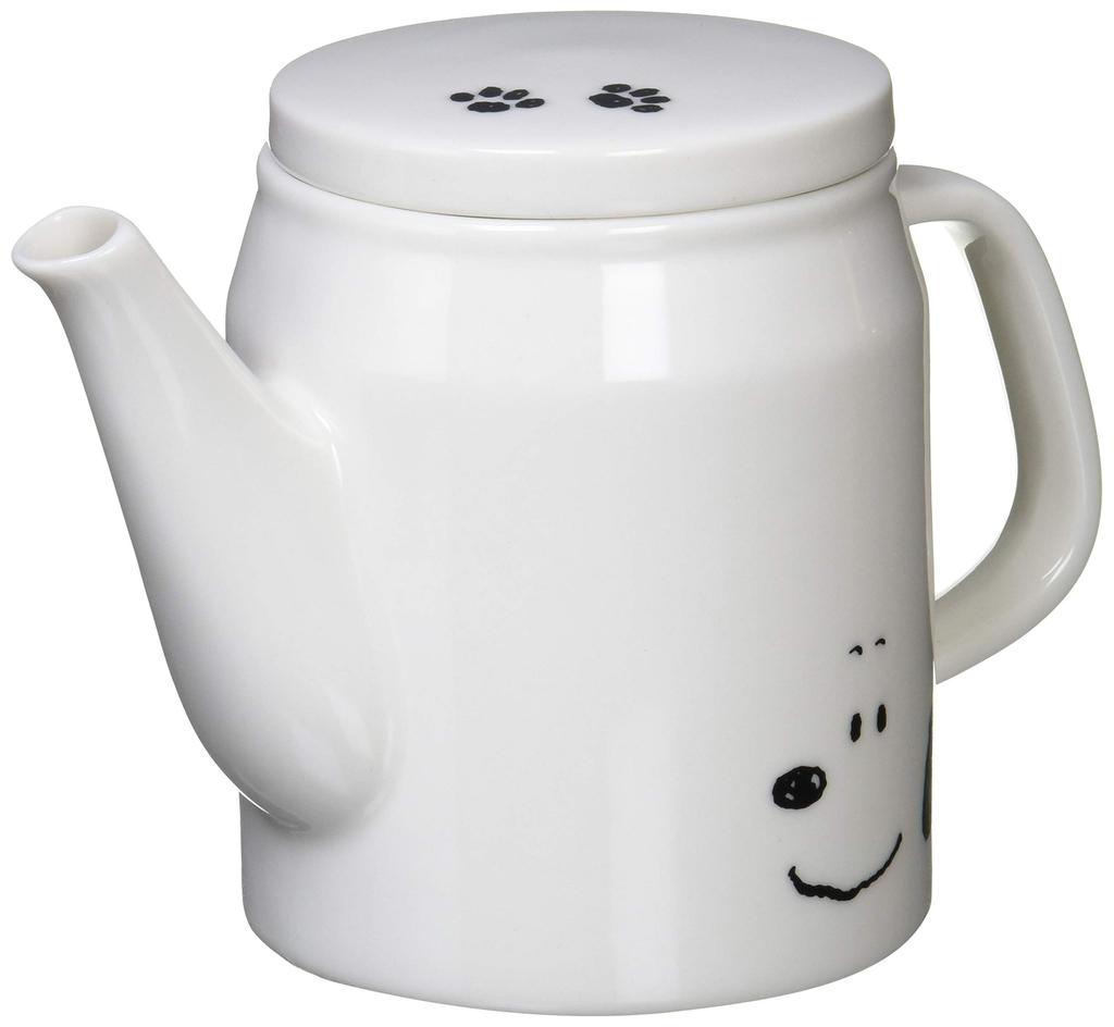 PEANUTS Snoopy Simple Face Standard Teapot, 400ml, White, 612110