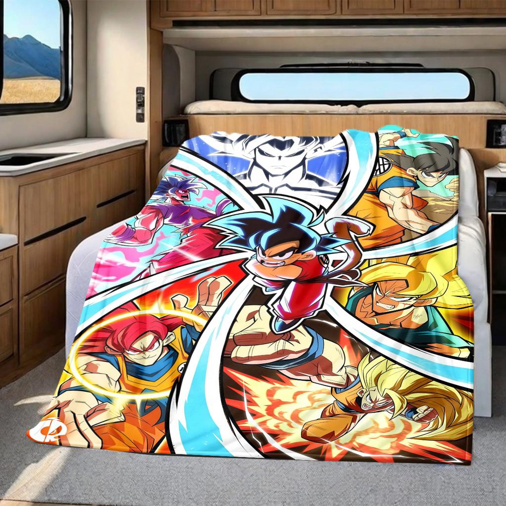 1PC DRAGON BALL  Print Flannel Blanket, High quality All Seasons, Home Decor, Warmth and Comfort, Perfect for Christmas Gifts